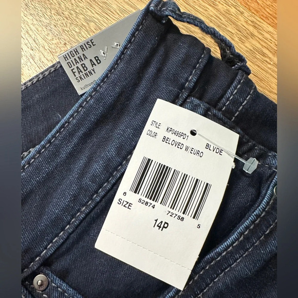 Kut from the Kloth Dianna High Rise Skinny Jeans Denim 14P 14 Petite New NWT - Picture 2 of 10